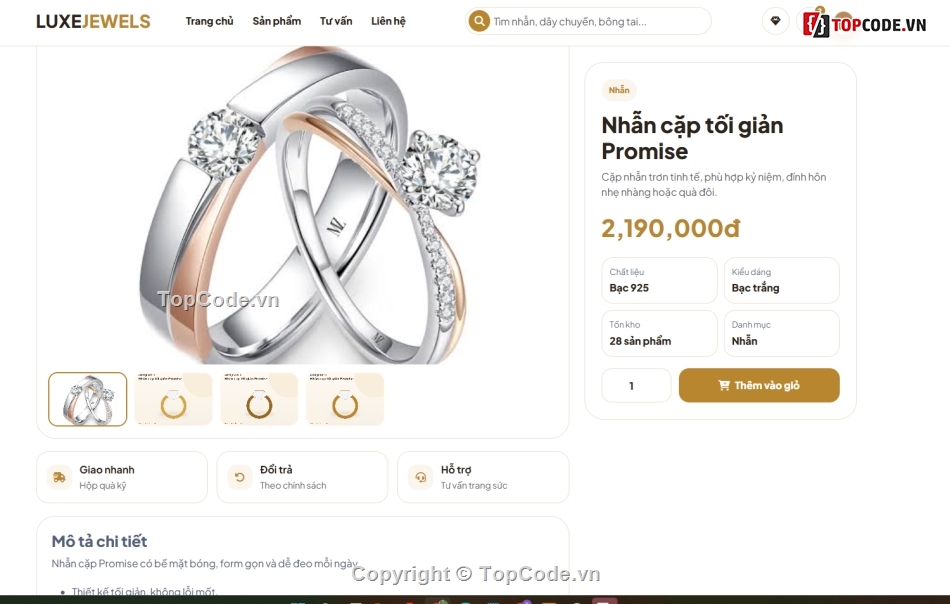 web bán trang sức,web trang sức,Jewel